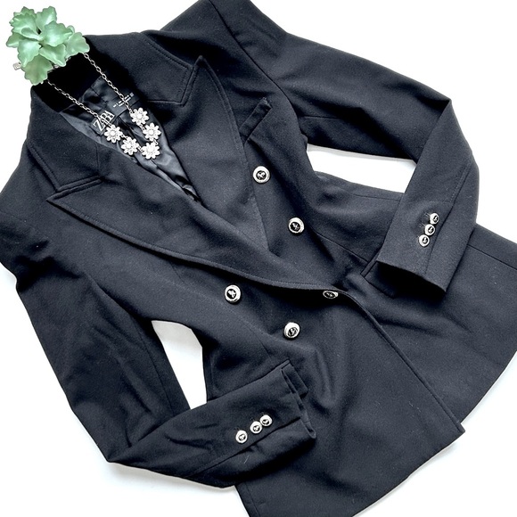 ZARA Double Breasted Blazer Jacket Black Blogger Favorite Size Small S - Picture 2 of 16